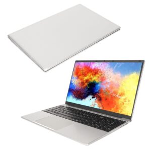 ultra thin 15.6in laptop for windows 11, 1920x1080 fhd ips eye protection business laptop with fingerprint reader, 2.4g 5g wifi notebook computer for intel celeron n5095