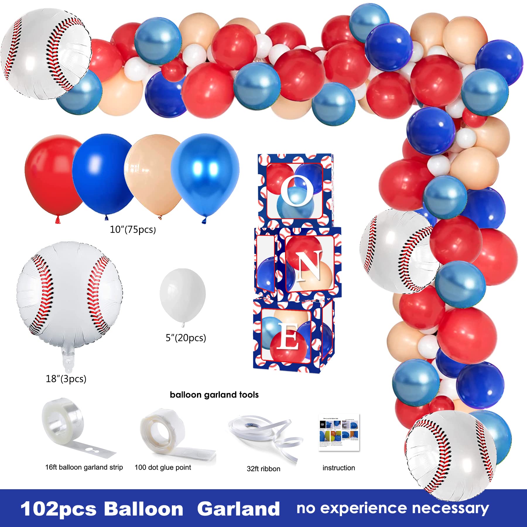 YSHMFEUX Baseball 1st Birthday Party Decorations Supplies, Rookie of The Year 1st Birthday Decorations, 1st Birthday Party Supplies for Boys, 1st Birthday Boy Decorations