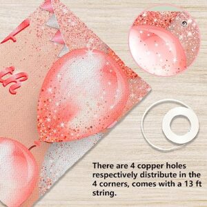 Happy 50th Birthday Rose Gold Banner Cheers to 50 Years Old Backdrop Confetti Balloons Theme Decor Decorations for Women 50 Years Old Pink Birthday Party Supplies Bday Background Favors Gift Glitter