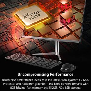 Acer Aspire C24-1300-UR31 AIO Desktop | 23.8" Full HD IPS Display | AMD Ryzen 3 7320U Quad-Core Processor | AMD Radeon 610M Graphics | 8GB LPDDR5 | 512GB PCIe SSD | Wi-Fi 6E | Windows 11 Home,Black
