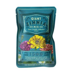 Zinnia Seeds for Planting Outdoors - ~1,500 California Giant Mix Zinnia Seeds - Beautiful 4' Tall Wildflower Blossoms - Zinnia elegans Pollinator Seed Mix - Bright, Cheerful Annual Flower Seed Packets