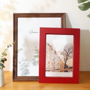 CURTEK 2-Pack 4 x 6'' Red Picture Frame with Removable Cushion Show Picture 3.6 x 5.6 Inch for Table Top Display and Wall Mounting Photo Frame