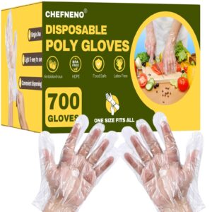 CHEFNENO Disposable Food Prep 700 Gloves (350 Pair) Plastic Disposable Gloves Kitchen Cooking Cleaning Food Handling Gloves (700 PCS)