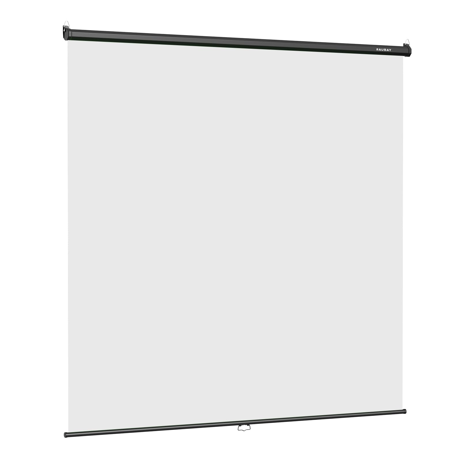 RAUBAY Retractable Pull Down White Screen Backdrop - 78.7"x 86.6" Collapsible Wall-Mount Background for Professional Video Production, Photography, TikTok and Video Conferencing