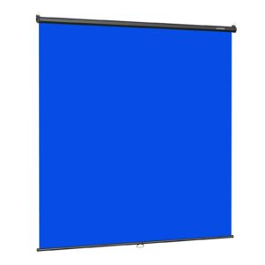 raubay retractable pull down black screen backdrop - 78.7"x 86.6" collapsible wall-mount background for professional video production, photography, tiktok and video conferencing