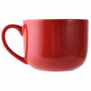 cailide 50oz large ceramic soup mug with handles for coffee, tea, ice cream, cereal (red)