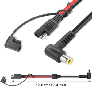 GINTOOYUN DC7909 Male Elbow to SAE Plug Power Cord 14AWG DC7.9mmx0.9mm Right Angle 90-Degree Male to SAE Male Plug Power Cord, for Solar Panels, RV, Portable Charging Station,(2 PCS)