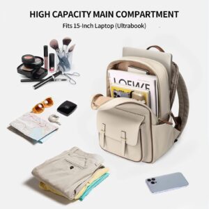 GOLF SUPAGS Travel Laptop Backpack for Women College Backpack Purse Casual Daypacks Fits 15 Inch Notebook (Apricot)