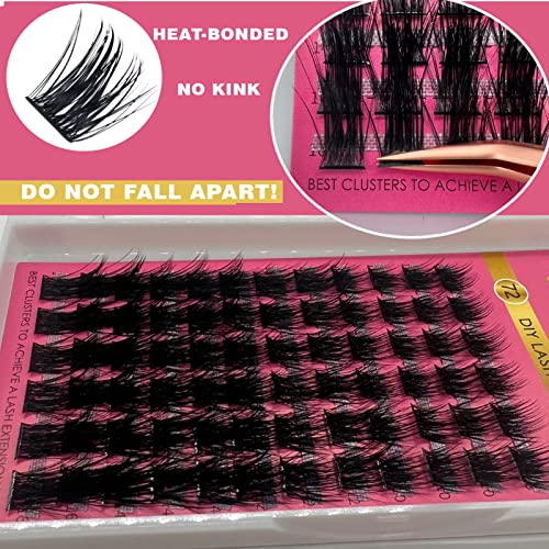 Lash Clusters DIY Eyelash Extension Vloume 72 Cluster Lashes Fluffy Cat Eye Individual Lashes Clusters Wispy Eyelash Clusters (8-16mm Mixed FD07)