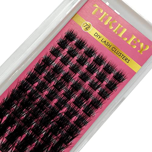 Lash Clusters DIY Eyelash Extension Vloume 72 Cluster Lashes Fluffy Cat Eye Individual Lashes Clusters Wispy Eyelash Clusters (8-16mm Mixed FD07)