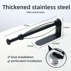 Paper Towel Holders,Single Hand Operable Under Cabinet Paper Towel Holder,Ratchet System,Self-Adhesive or Drilled,304 Stainless Steel Wall Mount Towel Paper Holder for Kitchen,Sink,Bathroom (Black)