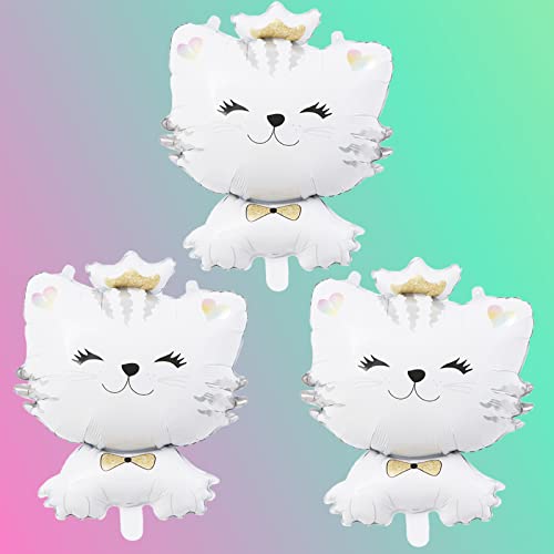 5Pcs Cat Foil Balloon Large Cute Cat Kitten Balloons for Birthday Baby Shower Wedding kids Pet Themed Cartoon Party Decoration Supplies