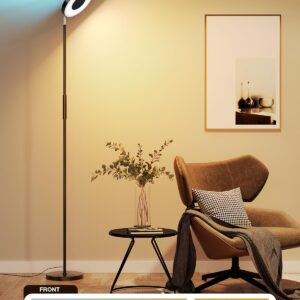 addlon RGB Floor Lamp, 2000LM LED Super Bright-Tall Standing with Alexa, App and Remote Control, Smart Modern Floor Lamp with Music Sync and 16 Million DIY Colors for Bedroom Living Room
