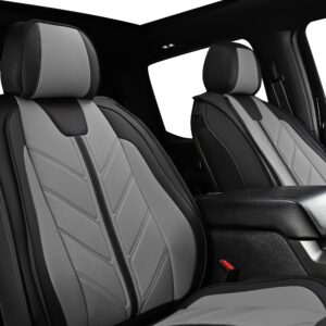 balliol pickup seats covers compatible with toyota tacoma 2005-2024 sr sr5 trd off-road trd pro trd sport trall special edition faux leather(gray,2 pcs front seat)