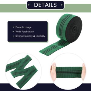 NATGAI Sofa Elastic Webbing, 40ft x 2.6inch Chair Webbing, Stretch Latex Band for Furniture Repair DIY, Upholstery Webbing Material Replacement, Stretchy Spring Alternative (3 Stripes)