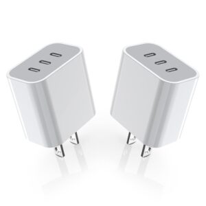 iphone 15 charger block,usb c charger [2 pack] 35w 3-port wall charger fast type c charging block pd power adapter for iphone 15/15 pro max/14/14pro/13/13 mini/12 pro max/xr/se, ipad,galaxy,pixel 4/3