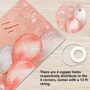 Happy 50th Birthday Rose Gold Banner Cheers to 50 Years Old Backdrop Confetti Balloons Theme Decor for Women 50 Years Old Pink Birthday Party Decorations Bday Supplies Background Favors Gift Glitter