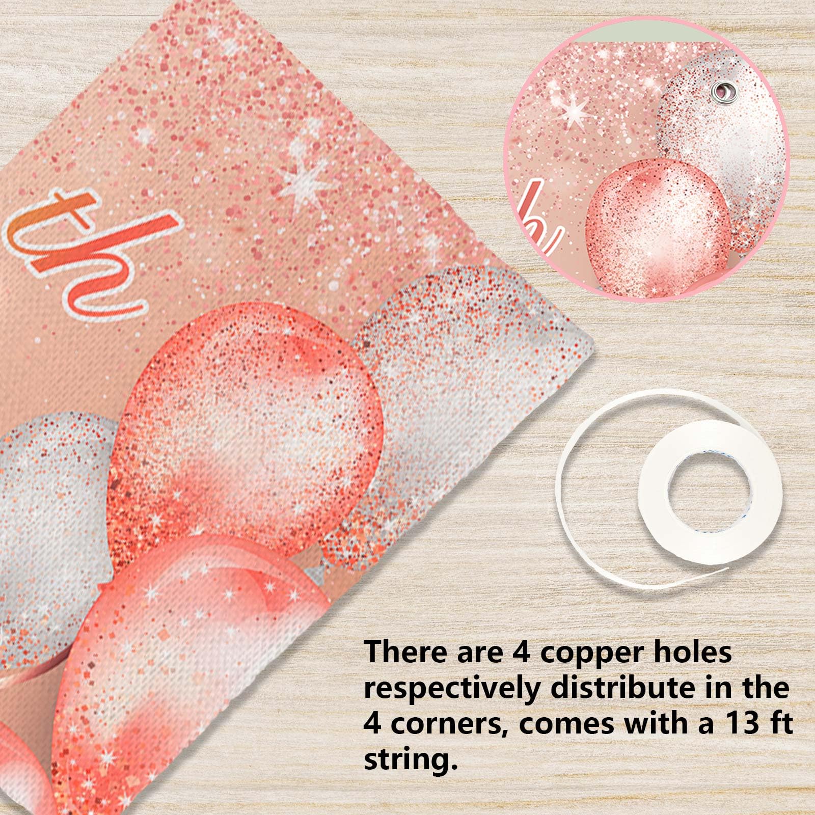 Happy 50th Birthday Rose Gold Banner Cheers to 50 Years Old Backdrop Confetti Balloons Theme Decor for Women 50 Years Old Pink Birthday Party Decorations Bday Supplies Background Favors Gift Glitter