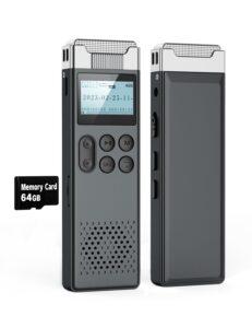 80gb digital voice activated recorder with playback - audio voice recorder for lectures meetings, recording device dictaphone sound tape recorder with password & card reader