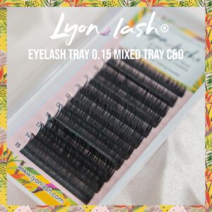 Lyon Lash Eyelash Tray (0.15 Mixed Tray, C Curl, D Curl) - Eyelash Extension Practice Kit Supplies for Beginner