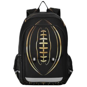 glaphy american football gold school backpack lightweight laptop backpack student travel daypack with reflective stripes