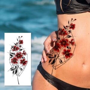 EMOME Half Arm Colorful Rose Fake Tattoos That Look Real and Last Long,12 Sheets Large Temporary Tattoos for Women, Hand Tattoo Stickers and Temporary Tattoo Sleeves for Adults Girls Neck Arm
