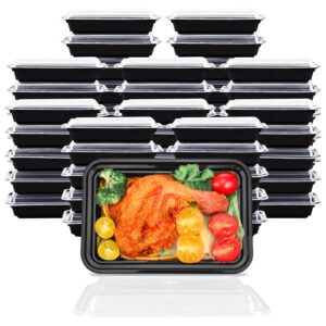 moretoes 50 pack take out containers with lids, meal prep containers reusable 16oz, disposable food containers with lids, microwave freezer dishwasher safe