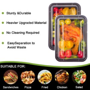 Moretoes 50 Pack Take Out Containers with Lids, Meal Prep Containers Reusable 16Oz, Disposable Food Containers with Lids, Microwave Freezer Dishwasher Safe