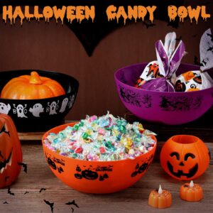 Didaey 3 Pcs Halloween Candy Bowl Halloween Plastic Trick Treat Candy Bowls Halloween Party Supplies Large Halloween Party Plastic Serving Bowl Tableware Halloween Candy Holders (Horrific)