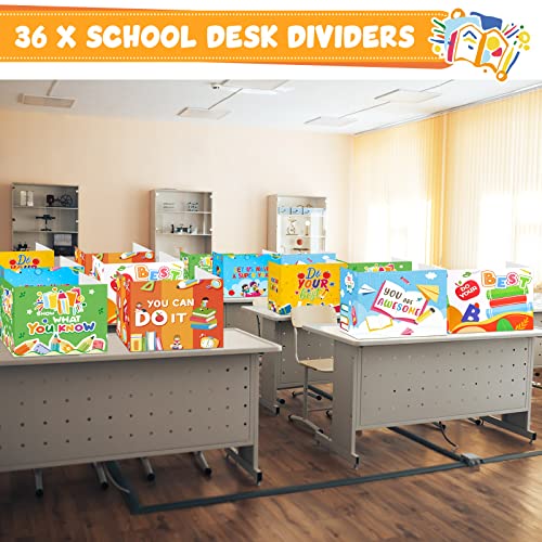 Zhehao 12 Pack Privacy Boards for Student Classroom Desk Dividers Privacy Folders for Student Desks Partition Panel for Teacher Student School Office Home Supplies, 6 Styles