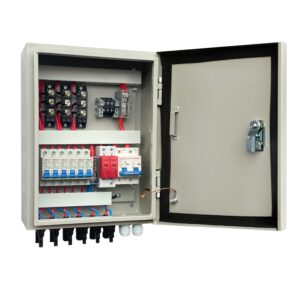 gxelzk gx electrical solar combiner box with 6 strings, 80 a circuit breakers. this photovoltaic combiner box is suitable for off-grid solar power