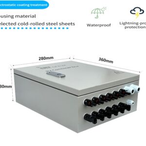 GXELZK Gx Electrical Solar Combiner Box with 6 Strings, 80 A Circuit Breakers. This photovoltaic Combiner Box is Suitable for Off-Grid Solar Power