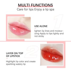 Rmoce Lip Oil, Hydrating Lip Glow & Plumper Gloss, Moisturizing No-Sticky Transparent Plumping Lip Balm for Lip Care