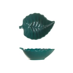 wait fly creative leaves shaped ceramic appetizer plates, dessert bowls, candy bowls, salad bowls, small baking dishes-set of 2-green-8 oz