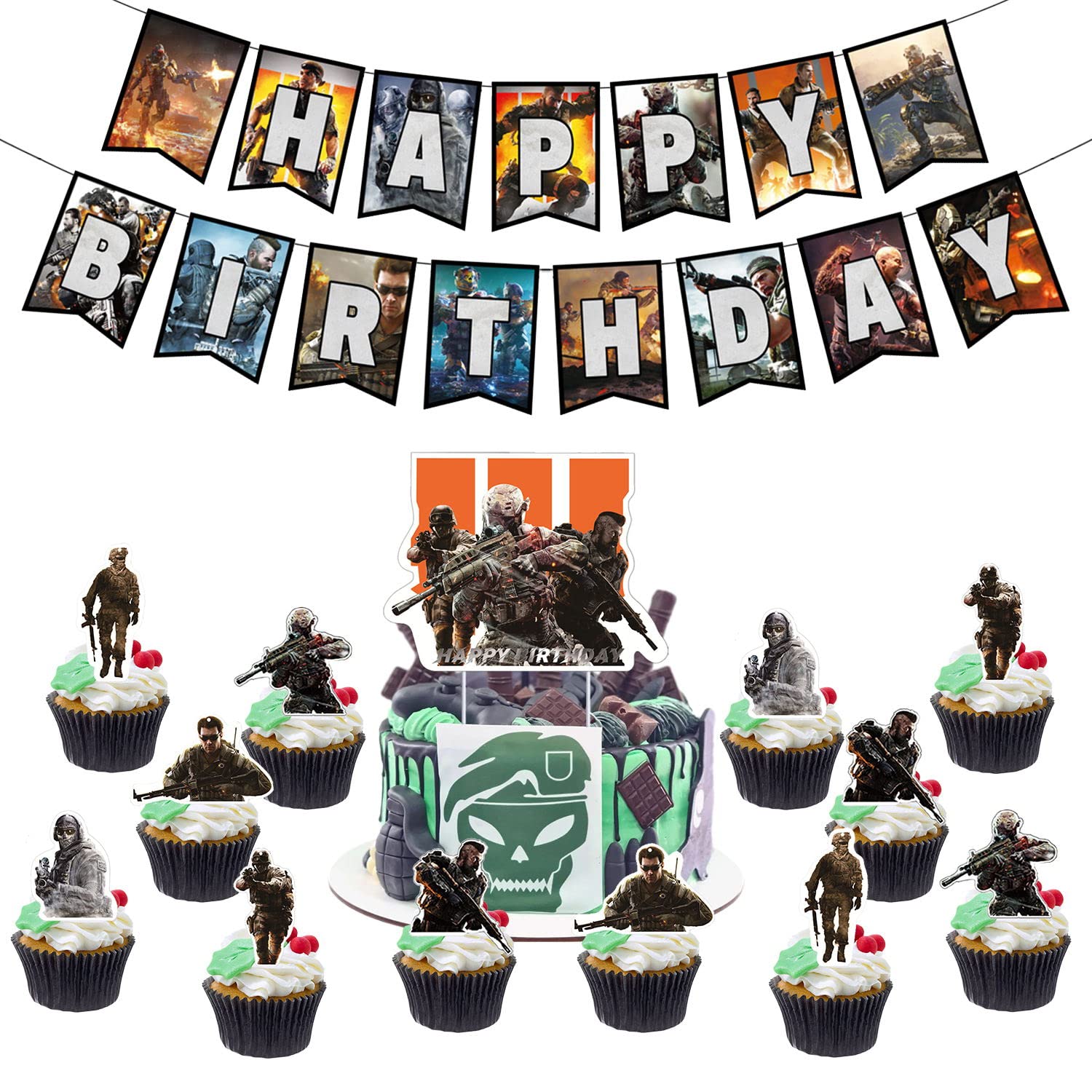 Game Call Birthday Party Supplies,Game Of Duty Theme Party Decorations