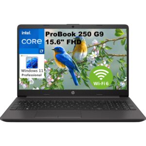 hp probook 250 g9 15.6" fhd business laptop computer, 12th gen intel 10-core i7-1255u up to 4.7ghz, 64gb ddr4 ram, 2tb pcie ssd, wifi 6, bluetooth 5.3, windows 11 pro, ipuzzl cable