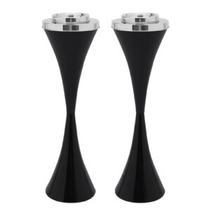 2 pcs floor standing outdoor ashtray modern windproof ashtray with lid large & tall outside ashtrays cigar container ash tray for outside patio home office indoor, black
