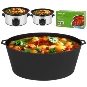 silicone crock pot liners, frtim reusable slow cooker liners fit 7-8 quart oval slow cookers leakproof dishwasher safe cooking pot liner 1pcs - black