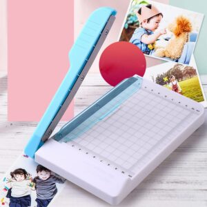 Paper Cutter Mini Paper Trimmer Guillotine Cutter 6 Inch (155mm) Grid Line Panel Scale Paper Cutter for Craft Paper Photos Cards Scrapbooking Office Home Supplies