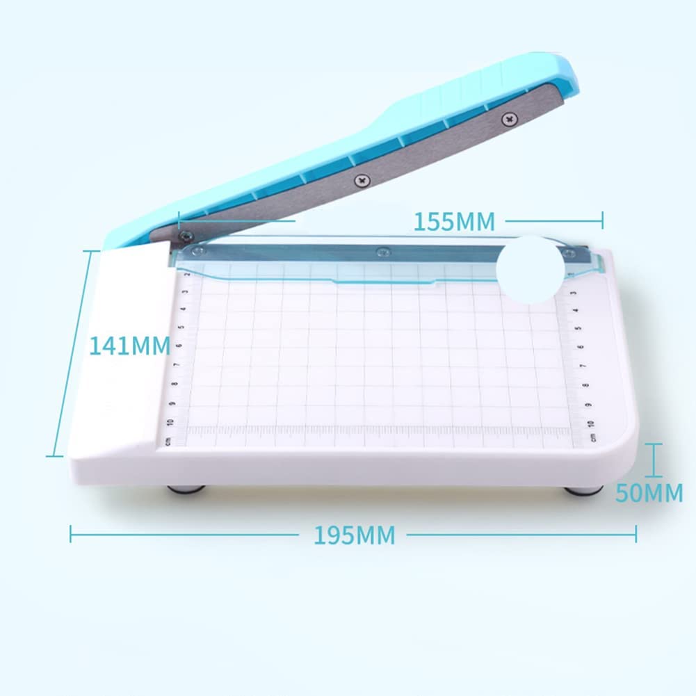 Paper Cutter Mini Paper Trimmer Guillotine Cutter 6 Inch (155mm) Grid Line Panel Scale Paper Cutter for Craft Paper Photos Cards Scrapbooking Office Home Supplies