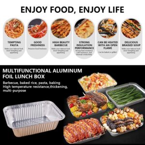 Mriuuod 30Pack 7x4 Disposable Aluminum Foil Pans w Lids, 0.65LB Recyclable Baking Pan, Takeout Pans, Tin Foil Pans, Rectangle Trays Bakeware, Cookware for Caterers Roasting Heating