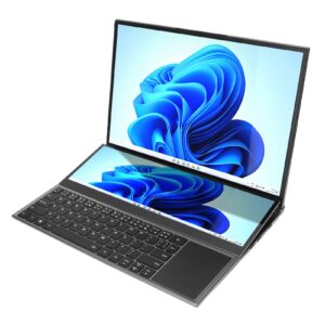 gowenic 16in 14in dual screen laptop, 16in 1920x1200 hd main screen and 14in fhd touch sub screen, 32 gb ram, 512 gb ssd, 10th generation for intel processors for windows 10 11