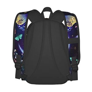 Nmbvcxz Moon-Moth Backpack for Women 17 inch Travel Casual Laptop Backpack Lightweight Waterproof Durable Hiking Daypack