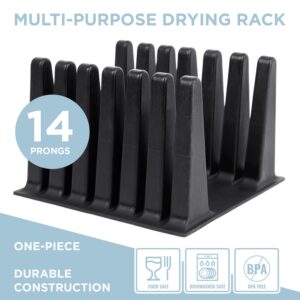 Nordic By Nature Silicone Drying Rack for Reusable Bags - Snack & Sandwich Storage Bag Organizer and Bottle Drying Rack (Black Onyx)