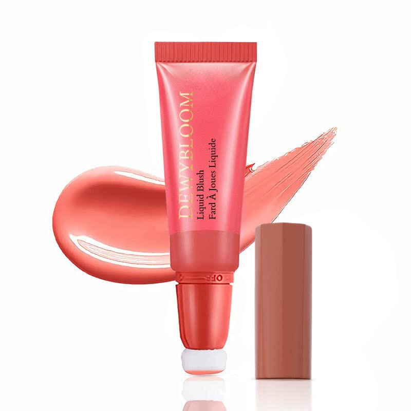 Cream Blush Beauty Wand, Soft Matte Lightweight With Cushion Applicator Creamy Natural Shimmer Blendable Face Blush. (102# Sweet Peach)