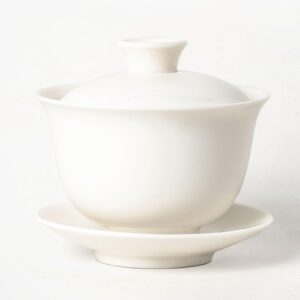 aroplor china kung fu gaiwan teacup traditional white porcelain tea bowl saucer set for brew kung fu tea porcelain gift 5.5oz jingdezhen drinking ware