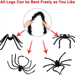 Chermory 8.2FT/98IN/250CM Halloween Giant Spider Decorations, Large Fake Scary Hairy Spider,Halloween Huge Plush Toy Spider Props Toy for Indoor Outdoor Creepy Lawn Garden Decor Black