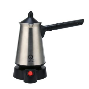 utilé 20 oz stainless steel electric turkish coffee maker | 1-4 cups 120v electric kettle | cool-touch long moveable handle | low watt turkish coffee pot | brew coffee in 3-5 minutes
