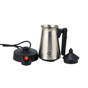 Utilé 20 oz Stainless Steel Electric Turkish Coffee Maker | 1-4 Cups 120V Electric Kettle | Cool-Touch Long Moveable Handle | Low Watt Turkish Coffee Pot | Brew Coffee in 3-5 Minutes