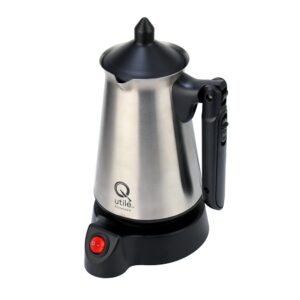 Utilé 20 oz Stainless Steel Electric Turkish Coffee Maker | 1-4 Cups 120V Electric Kettle | Cool-Touch Long Moveable Handle | Low Watt Turkish Coffee Pot | Brew Coffee in 3-5 Minutes